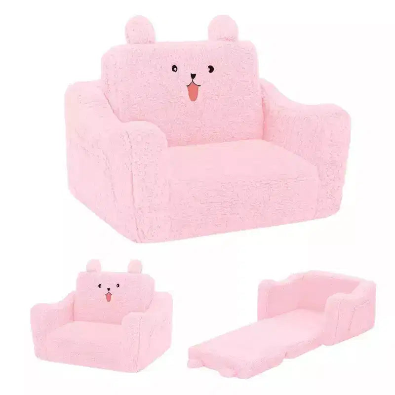 Canapé pour enfant Kinder King, lit pliant 2 en 1 pour bébé, pour salle de jeux, rose