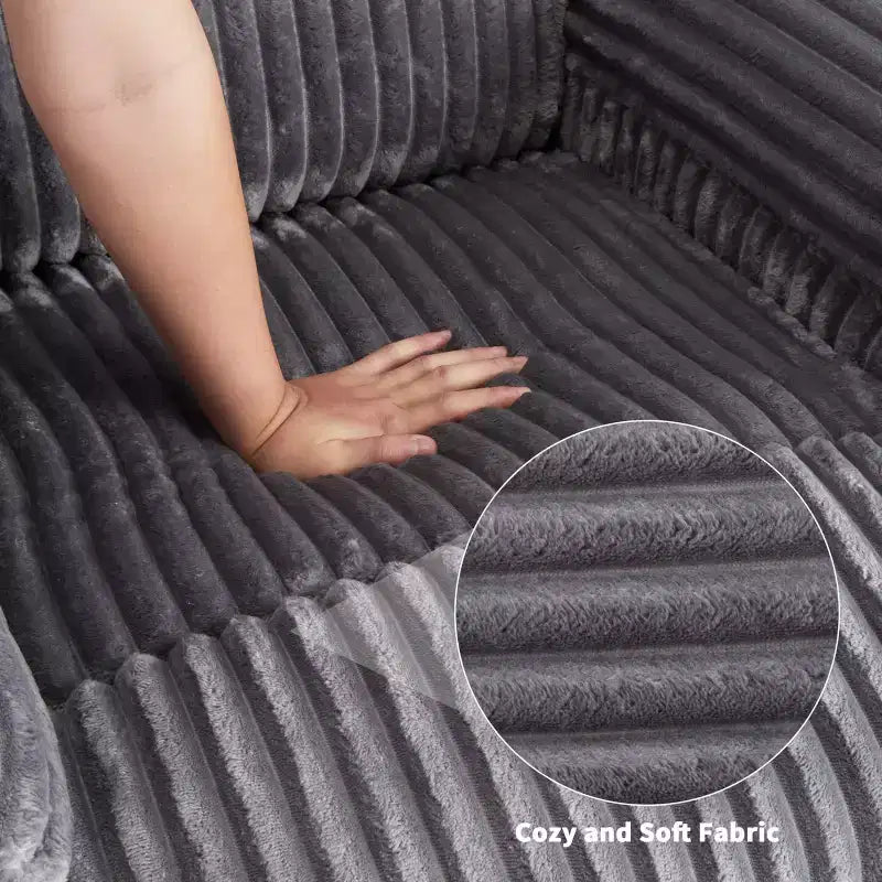Fauteuil inclinable en velours côtelé, canapé inclinable manuel avec poignée, accoudoirs rembourrés, rembourrage épais, poche latérale, salon, chambre, salle de cinéma maison, gris foncé
