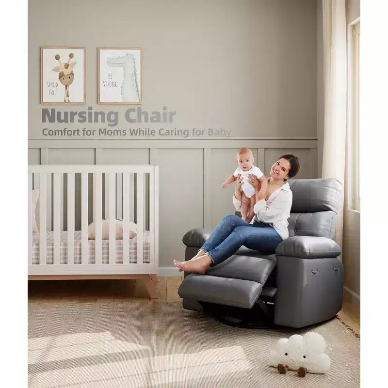 Fauteuil inclinable large surdimensionné - Chaleur et massage, Fauteuil inclinable manuel extra large en cuir PU pour adultes, Grand fauteuil paresseux avec accoudoirs confortables en éponge 1,5X