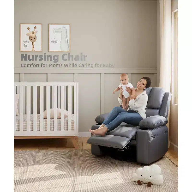 Fauteuils inclinables surdimensionnés avec chauffage et massage - Fauteuils inclinables paresseux pour adultes - Canapé manuel simple avec porte-gobelet pour salons, chambres