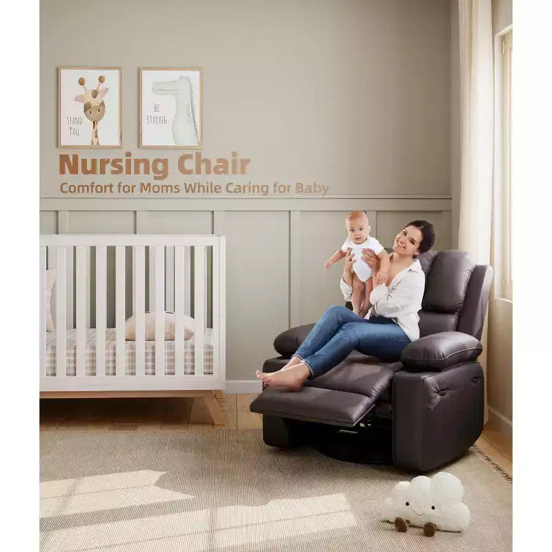 Fauteuils inclinables surdimensionnés avec chauffage et massage - Fauteuils inclinables paresseux pour adultes - Canapé manuel simple avec porte-gobelet pour salons, chambres