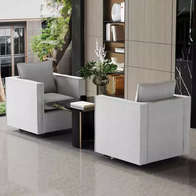 MAYEERTY Lot de 2 fauteuils individuels gris, coussin d'assise doux et respirant, fauteuil moelleux pour chambre à coucher ou salle de lecture