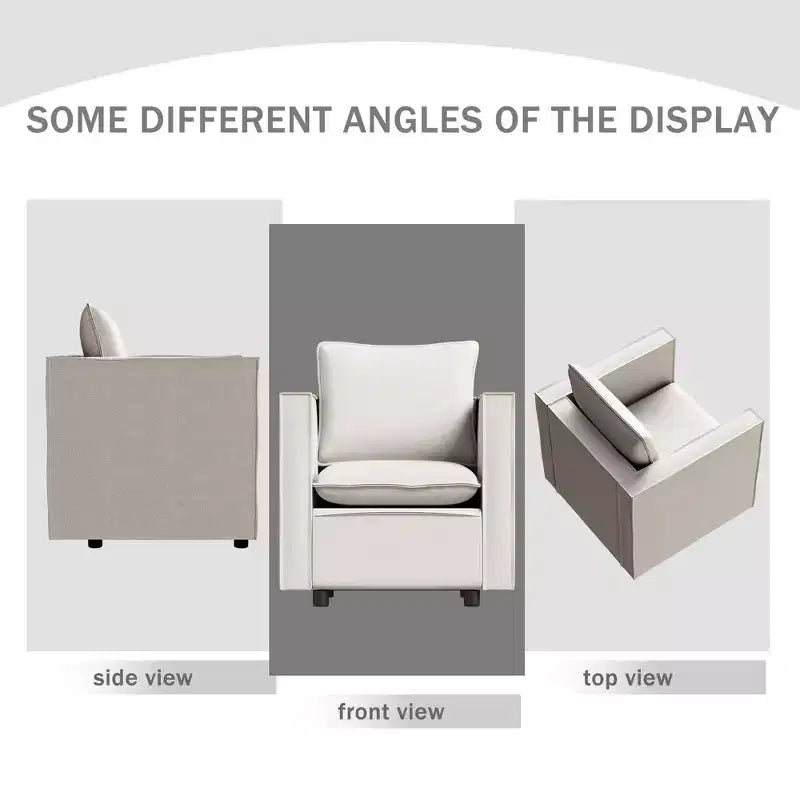MAYEERTY Fauteuil simple beige, Chaises décoratives avec coussin d'assise moelleux Fauteuils pour salle de lecture salon