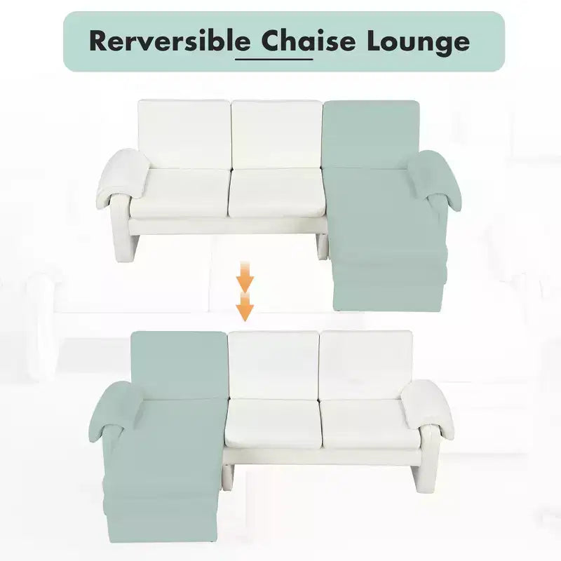 Canapé d'angle moderne 94", canapé sectionnel avec méridienne convertible, dossier réglable de 90 à 180°