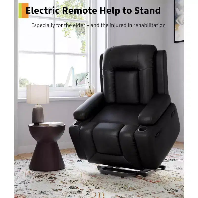 Fauteuil inclinable releveur Acekool, Chaleur et massage, Fauteuil inclinable réglable en PU pour personnes âgées, Salon