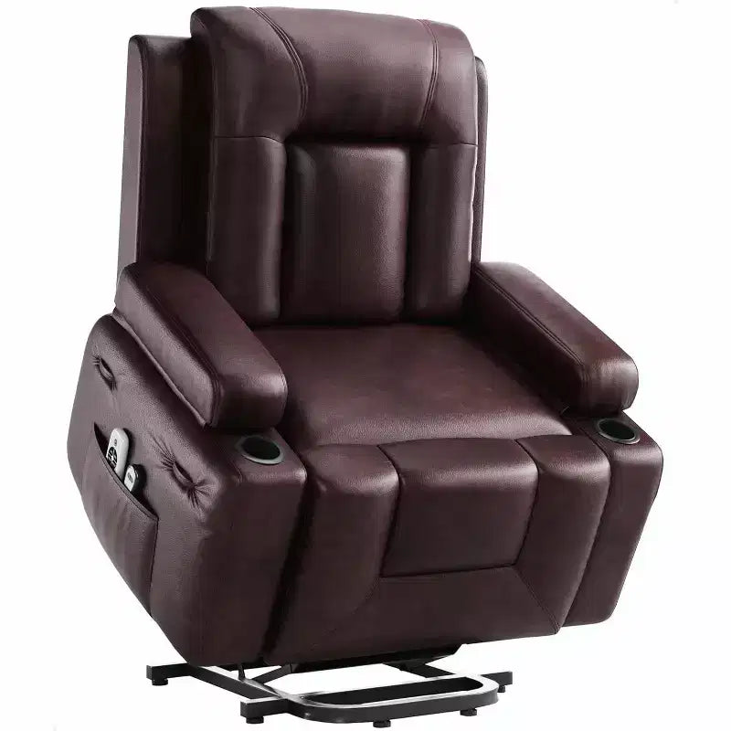Fauteuil inclinable releveur Acekool, Chaleur et massage, Fauteuil inclinable réglable en PU pour personnes âgées, Salon
