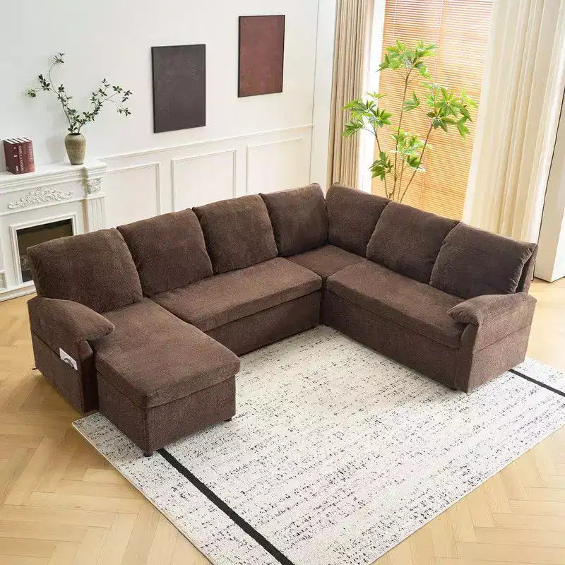 Karl Home | Canapé d'angle convertible en velours en U