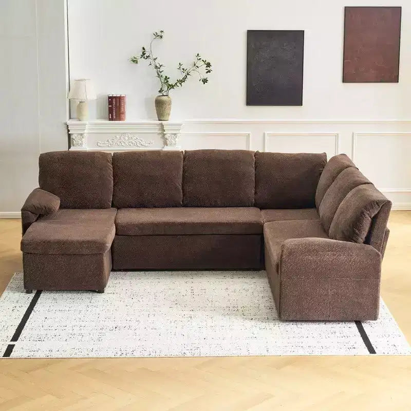 Karl Home | Canapé d'angle convertible en velours en U