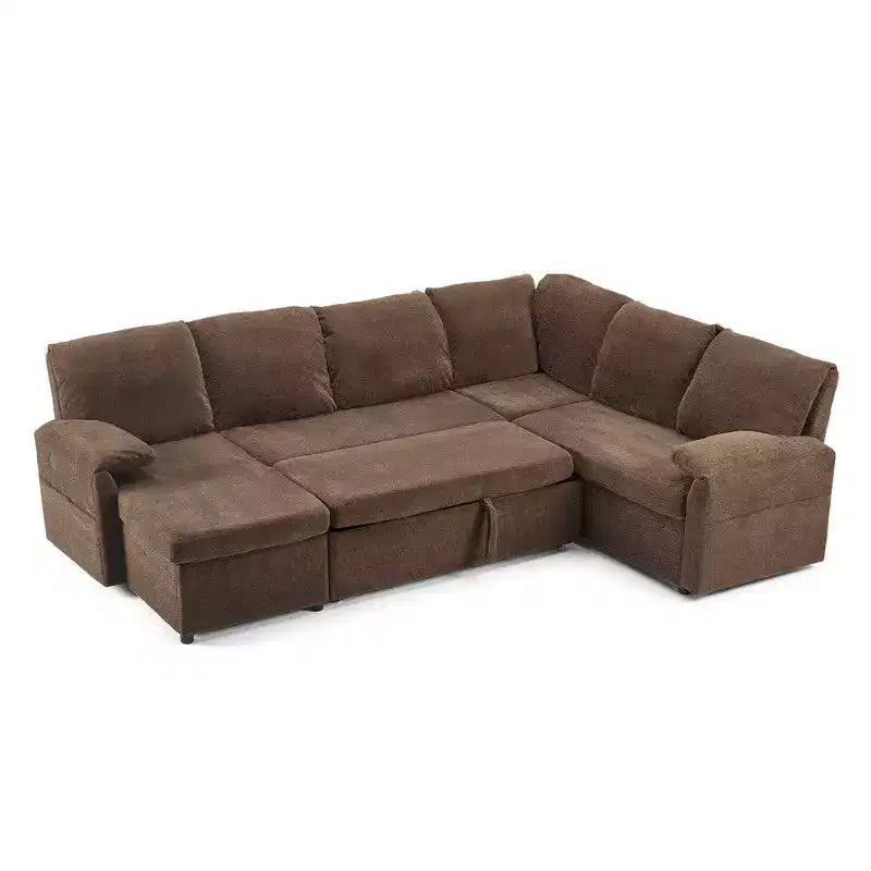 Karl Home | Canapé d'angle convertible en velours en U