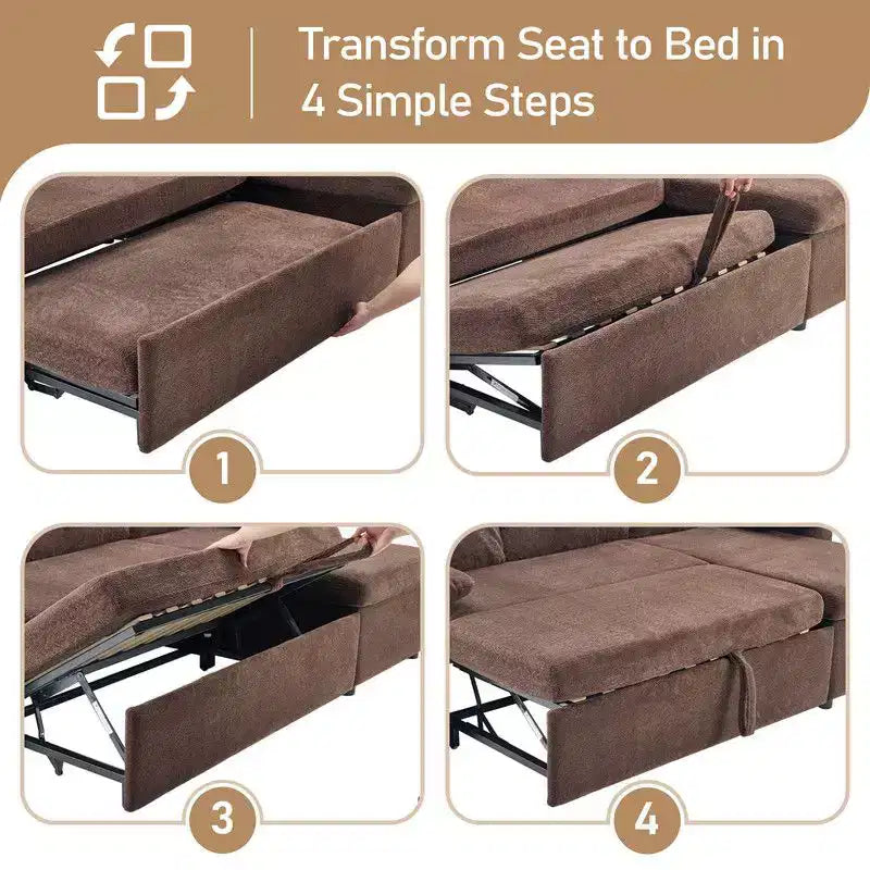 Karl Home | Canapé d'angle convertible en velours en U