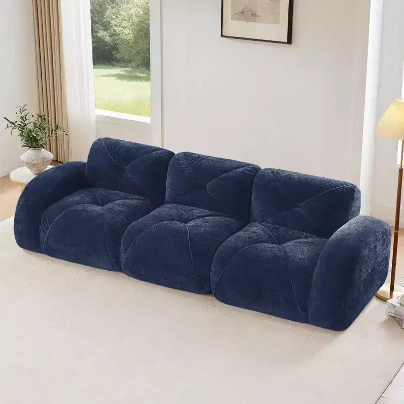 Canapé sans os Clihome 110 avec capitonnage, tissu velours doux, canapé modulaire, éponge haute densité 32D, conception antidérapante, base de conception ergonomique