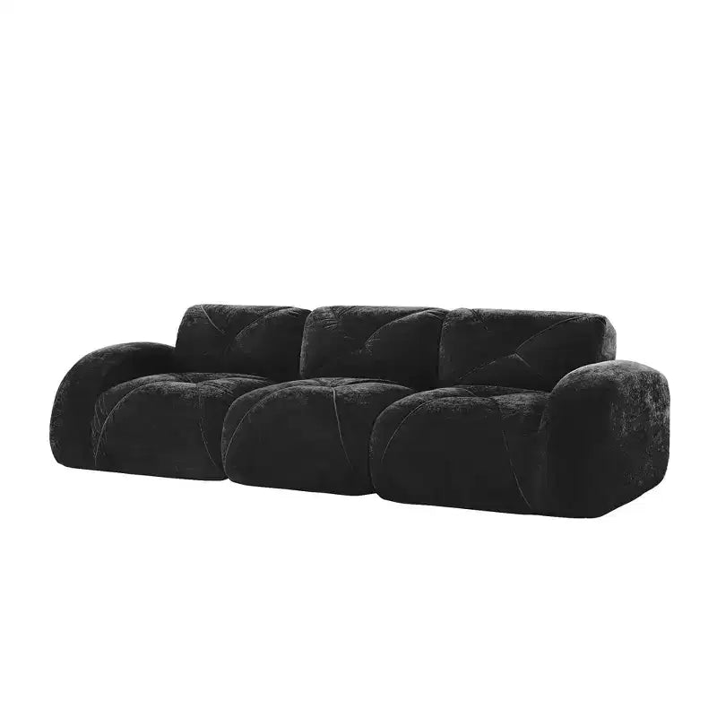 Canapé sans os Clihome 110 avec capitonnage, tissu velours doux, canapé modulaire, éponge haute densité 32D, conception antidérapante, base de conception ergonomique