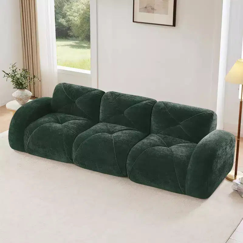 Canapé sans os Clihome 110 avec capitonnage, tissu velours doux, canapé modulaire, éponge haute densité 32D, conception antidérapante, base de conception ergonomique