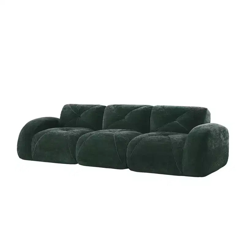 Canapé sans os Clihome 110 avec capitonnage, tissu velours doux, canapé modulaire, éponge haute densité 32D, conception antidérapante, base de conception ergonomique