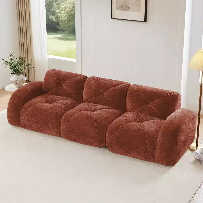 Canapé sans os Clihome 110 avec capitonnage, tissu velours doux, canapé modulaire, éponge haute densité 32D, conception antidérapante, base de conception ergonomique