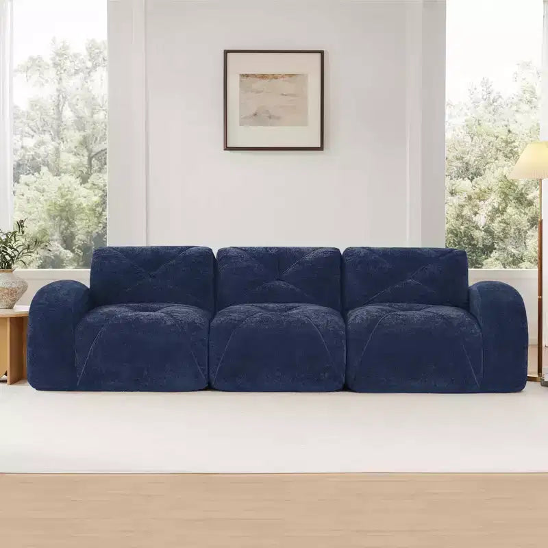 Canapé sans os Clihome 110 avec capitonnage, tissu velours doux, canapé modulaire, éponge haute densité 32D, conception antidérapante, base de conception ergonomique