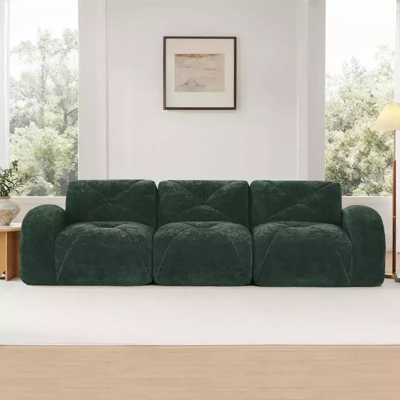 Canapé sans os Clihome 110 avec capitonnage, tissu velours doux, canapé modulaire, éponge haute densité 32D, conception antidérapante, base de conception ergonomique