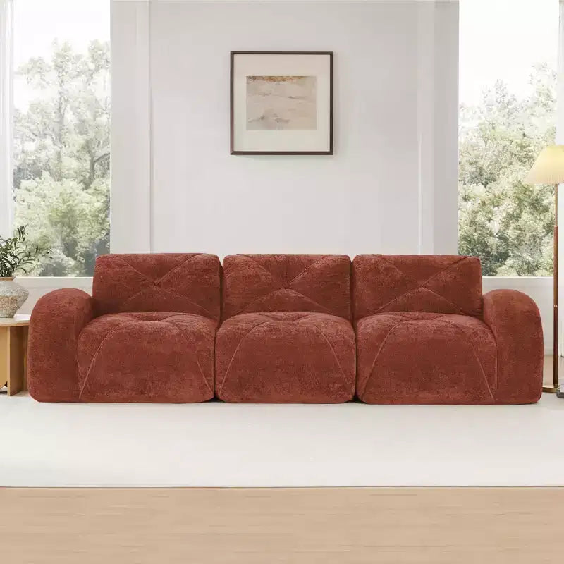 Canapé sans os Clihome 110 avec capitonnage, tissu velours doux, canapé modulaire, éponge haute densité 32D, conception antidérapante, base de conception ergonomique
