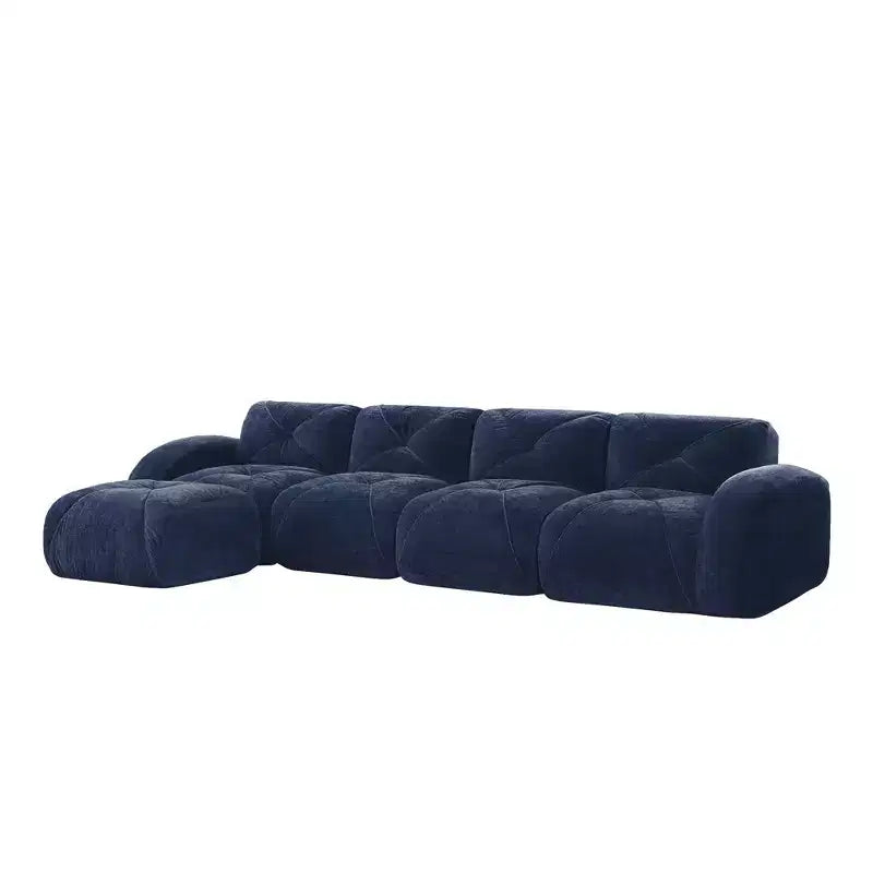 Clihome Tissu en velours doux en forme de L, Base éponge haute densité 32D, Base design ergonomique, Conception antidérapante, Combinaison libre, Ottomane mobile
