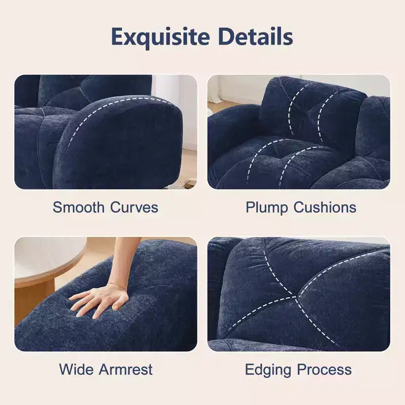 Clihome Tissu en velours doux en forme de L, Base éponge haute densité 32D, Base design ergonomique, Conception antidérapante, Combinaison libre, Ottomane mobile