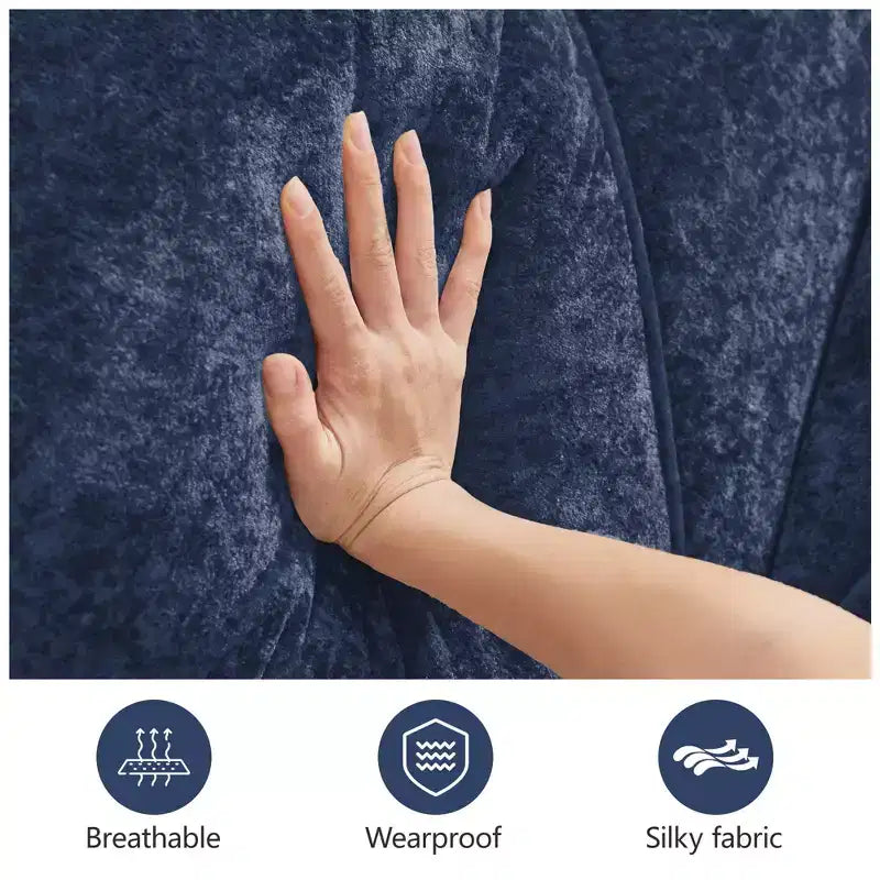 Clihome Tissu en velours doux en forme de L, Base éponge haute densité 32D, Base design ergonomique, Conception antidérapante, Combinaison libre, Ottomane mobile