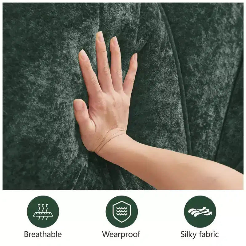 Clihome Tissu en velours doux en forme de L, Base éponge haute densité 32D, Base design ergonomique, Conception antidérapante, Combinaison libre, Ottomane mobile