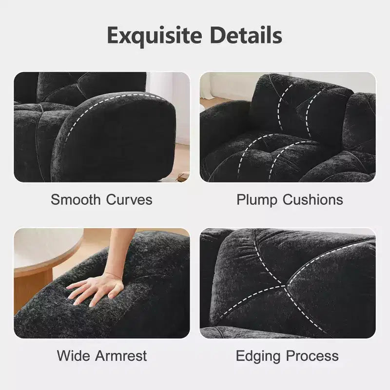 Clihome Tissu en velours doux en forme de L, Base éponge haute densité 32D, Base design ergonomique, Conception antidérapante, Combinaison libre, Ottomane mobile
