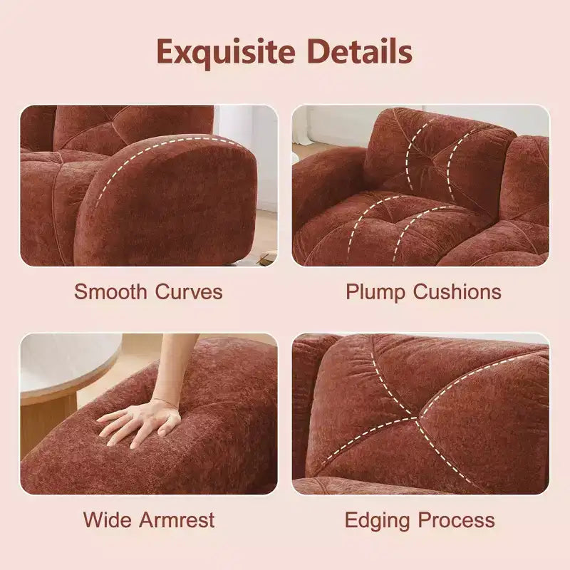 Clihome Tissu en velours doux en forme de L, Base éponge haute densité 32D, Base design ergonomique, Conception antidérapante, Combinaison libre, Ottomane mobile