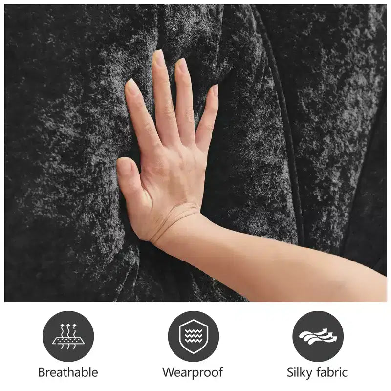 Clihome Tissu en velours doux en forme de L, Base éponge haute densité 32D, Base design ergonomique, Conception antidérapante, Combinaison libre, Ottomane mobile