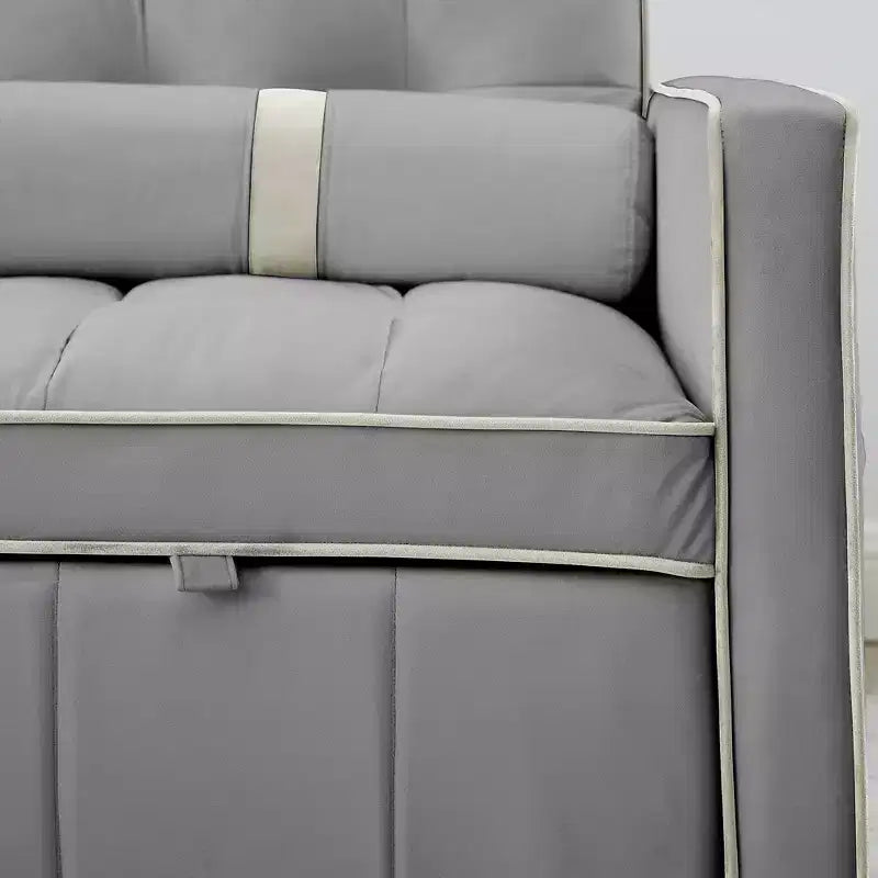 Canapé-lit gigogne de 55,5 pouces, futon causeuse en velours avec poches latérales, canapé-lit moderne pour petits espaces salon chambre à coucher