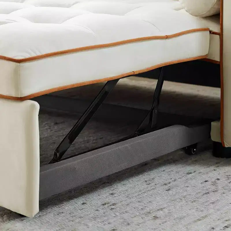 Canapé-lit gigogne de 55,5 pouces, futon causeuse en velours avec poches latérales, canapé-lit moderne pour petits espaces salon chambre à coucher