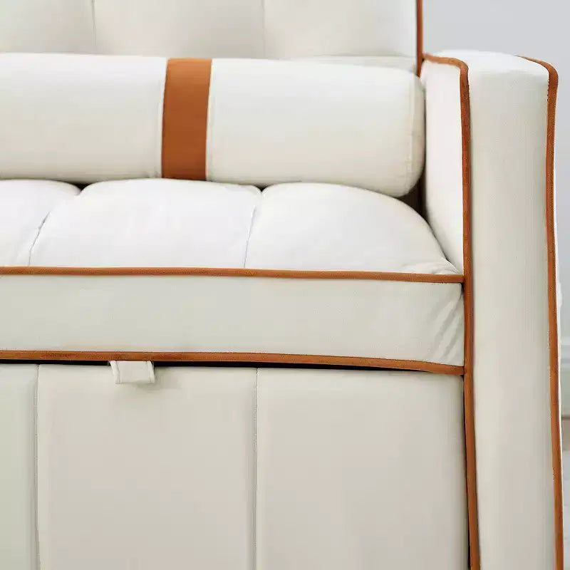 Canapé-lit gigogne de 55,5 pouces, futon causeuse en velours avec poches latérales, canapé-lit moderne pour petits espaces salon chambre à coucher