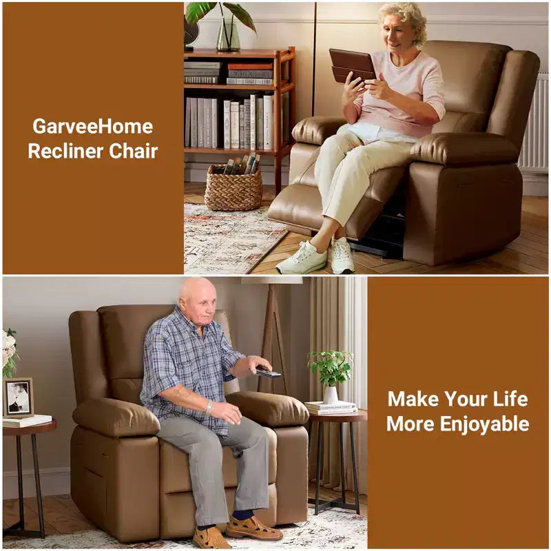 Fauteuil releveur inclinable électrique pour seniors, avec massage chauffant, télécommande, en cuir PU, poches latérales, beige