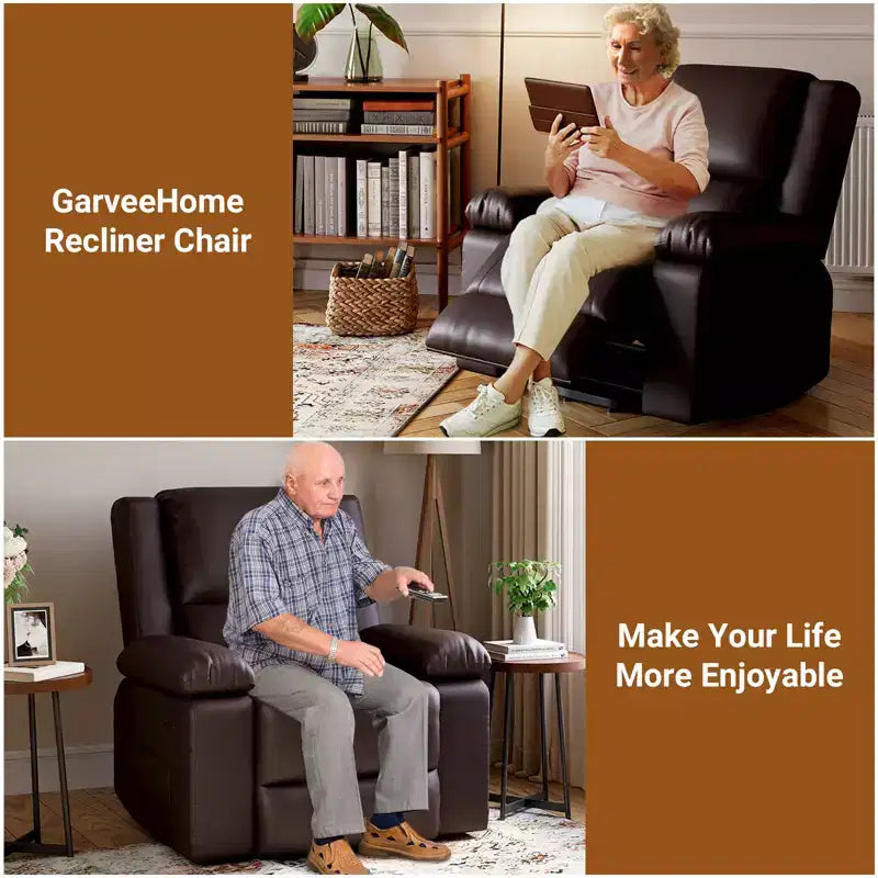 Fauteuil releveur inclinable électrique pour seniors, avec massage chauffant, télécommande, en cuir PU, poches latérales, beige