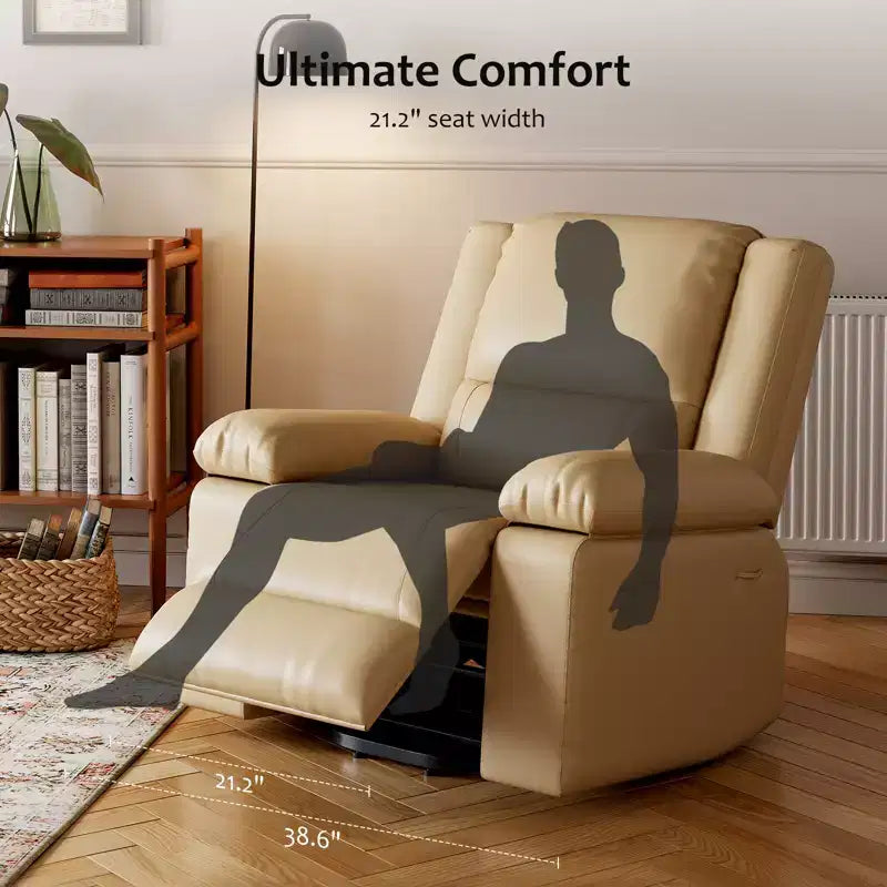 Fauteuil releveur inclinable électrique pour seniors, avec massage chauffant, télécommande, en cuir PU, poches latérales, beige