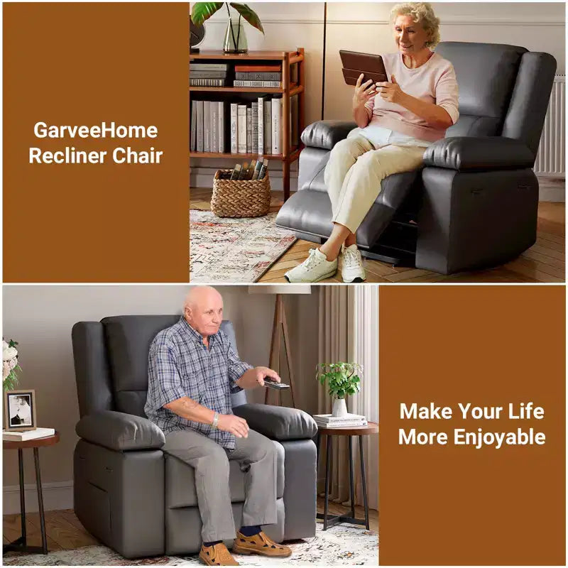 Fauteuil releveur inclinable électrique pour seniors, avec massage chauffant, télécommande, en cuir PU, poches latérales, beige