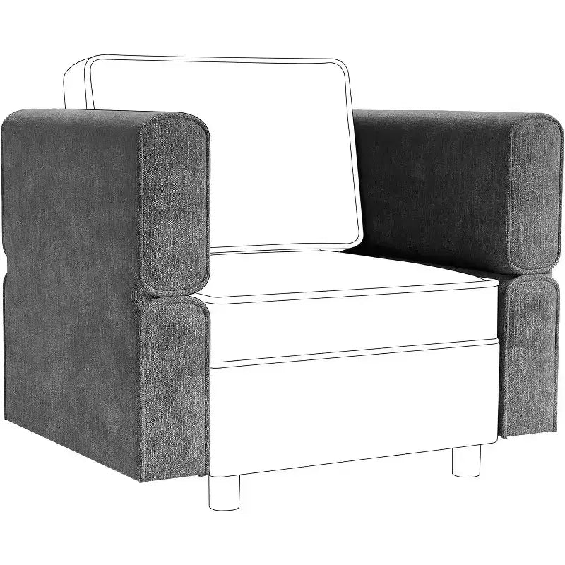 Canapé d'angle modulable COZONY, en U/L, réversible avec couchage et rangement, gris