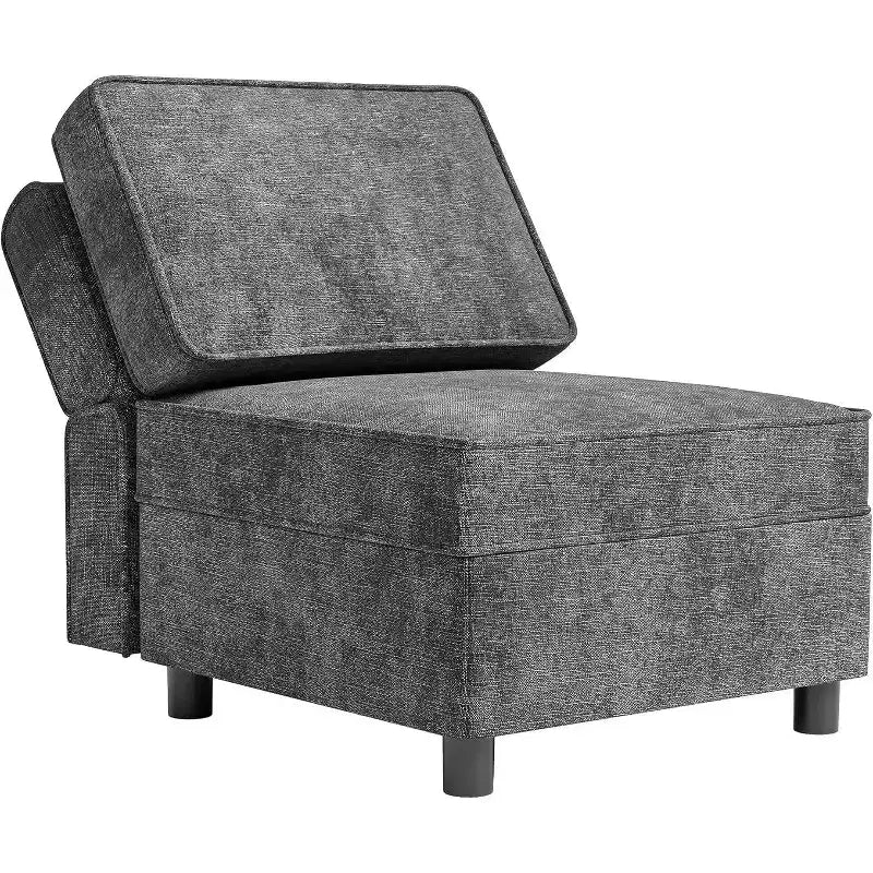 Canapé d'angle modulable COZONY, en U/L, réversible avec couchage et rangement, gris