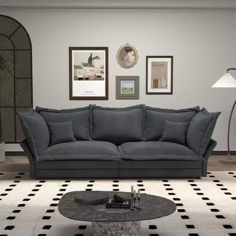 Canapé modulaire sectionnel, canapé profond avec grands oreillers, canapé-lit rembourré pour appartement, salon, hôtel, studio, bureau
