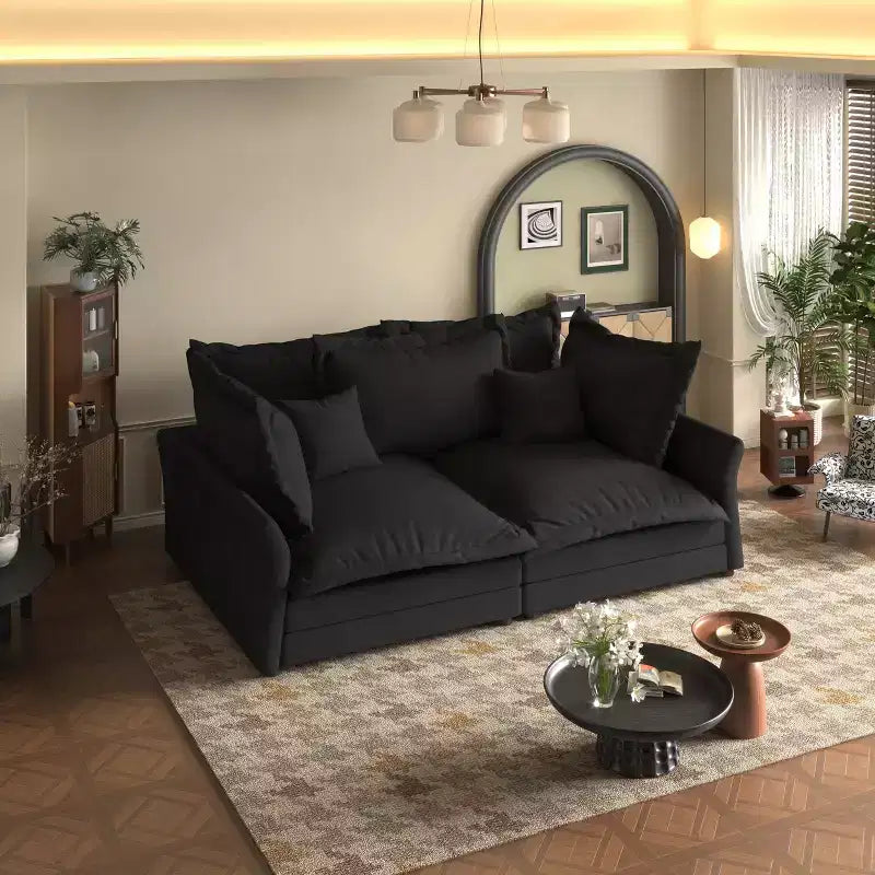Canapé modulaire sectionnel, canapé profond avec grands oreillers, canapé-lit rembourré pour appartement, salon, hôtel, studio, bureau
