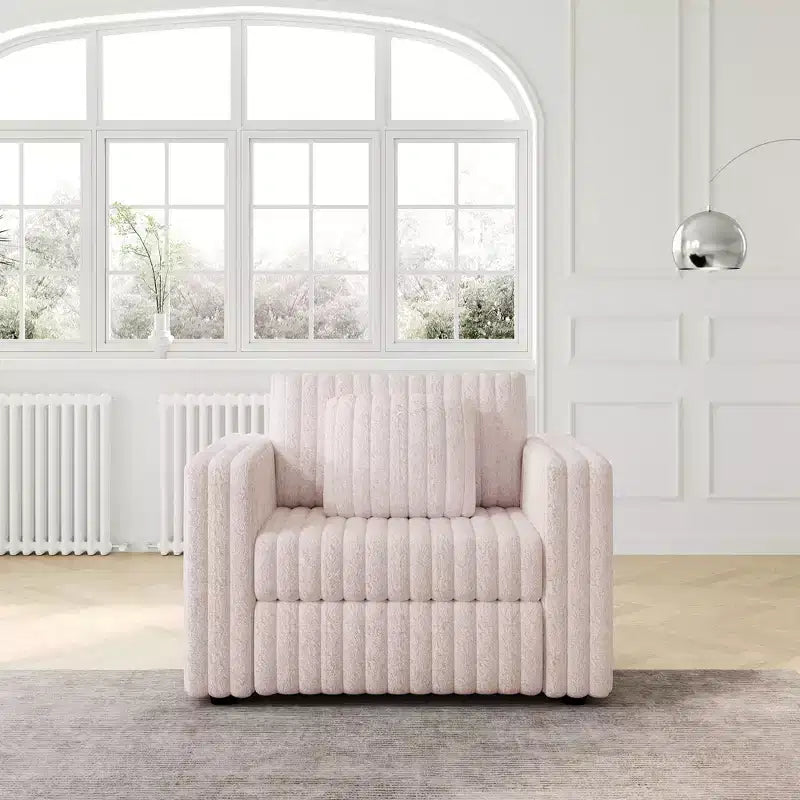 TUYOHW Fauteuil simple moderne de 114 cm avec 2 oreillers pour salon, appartement, bureau