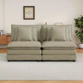 MAYEERTY 70.8 Modern Sofa Modular Sofa Upholstered Corduroy with Four Pillows for Living Room Brown