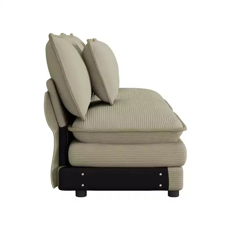 MAYEERTY 70.8 Canapé moderne Canapé modulable en velours côtelé avec quatre coussins pour salon Marron