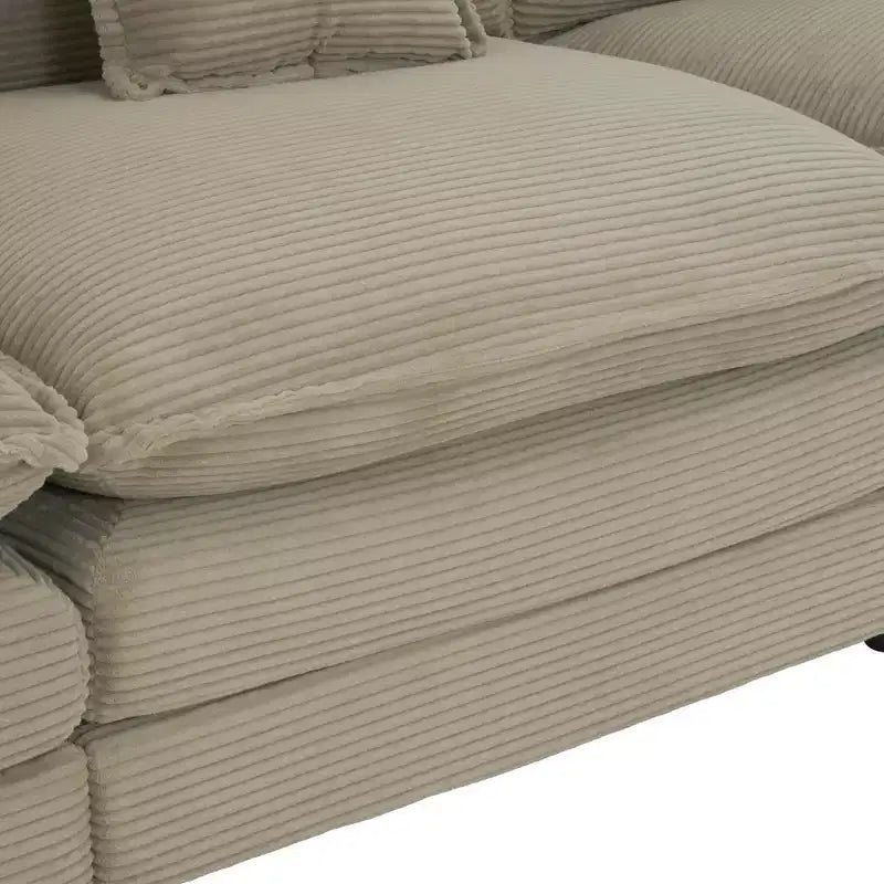 MAYEERTY 70.8 Canapé moderne Canapé modulable en velours côtelé avec quatre coussins pour salon Marron