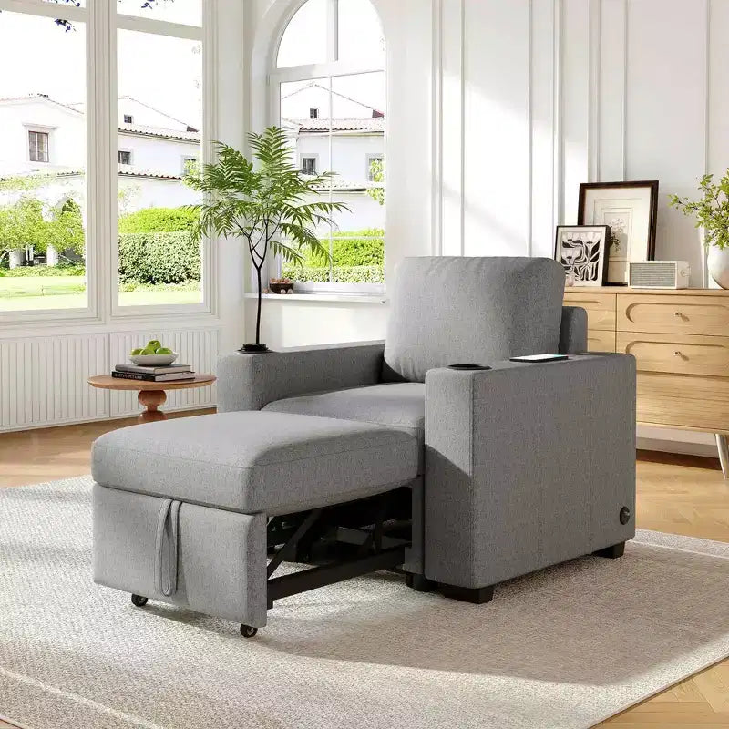 MAYEERTY Canapé Moderne 35.4 Lit Sofa Extensible Fauteuil Simple pour Salon Gris