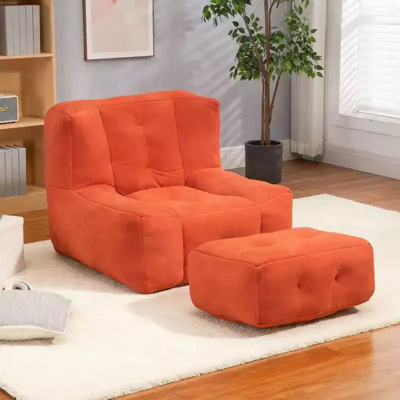 Pouf géant en mousse à mémoire de forme ultra-douce avec ottoman pour adultes, fauteuil moderne et confortable pour salon ou chambre à coucher