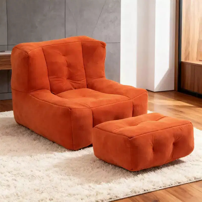 Pouf géant en mousse à mémoire de forme ultra-douce avec ottoman pour adultes, fauteuil moderne et confortable pour salon ou chambre à coucher
