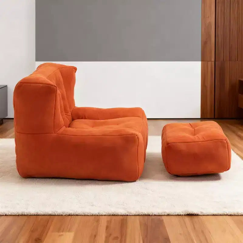 Pouf géant en mousse à mémoire de forme ultra-douce avec ottoman pour adultes, fauteuil moderne et confortable pour salon ou chambre à coucher
