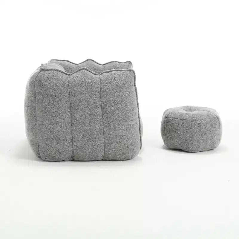Fauteuil poire souple avec mousse haute résilience, canapé paresseux carré avec repose-pieds, housse pour adultes pour jouer, lire ou regarder la télévision