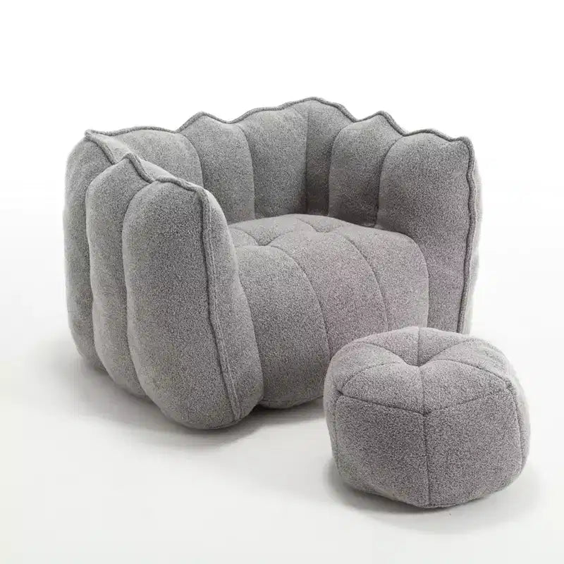 Fauteuil poire souple avec mousse haute résilience, canapé paresseux carré avec repose-pieds, housse pour adultes pour jouer, lire ou regarder la télévision